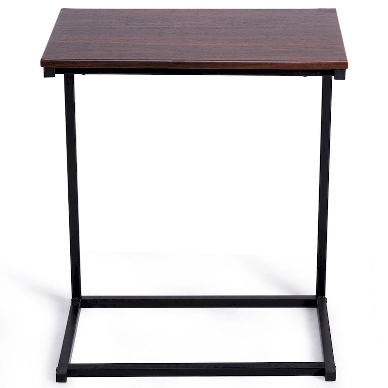 Gymax 26 Table d'appoint canapé support pour ordinateur portable Table d'appoint C Table Bureau à domicile - 22X14X26