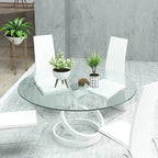 Table ronde en verre trempé de 30 pouces - Plateau de table uniquement - 30,00 x 30,00 x 0,24