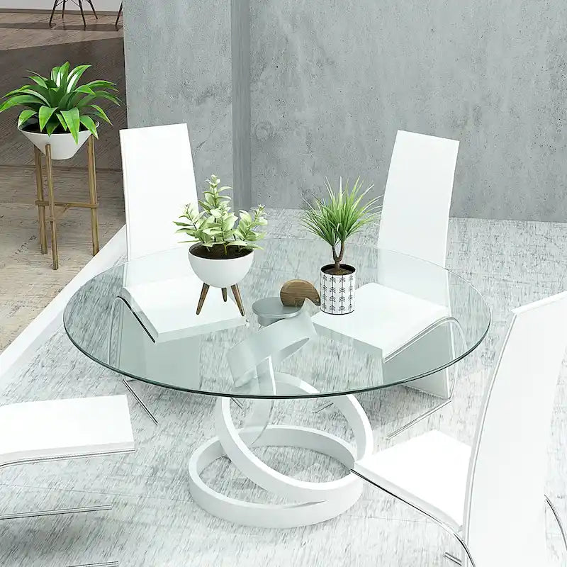 Table ronde en verre trempé de 30 pouces - Plateau de table uniquement - 30,00 x 30,00 x 0,24