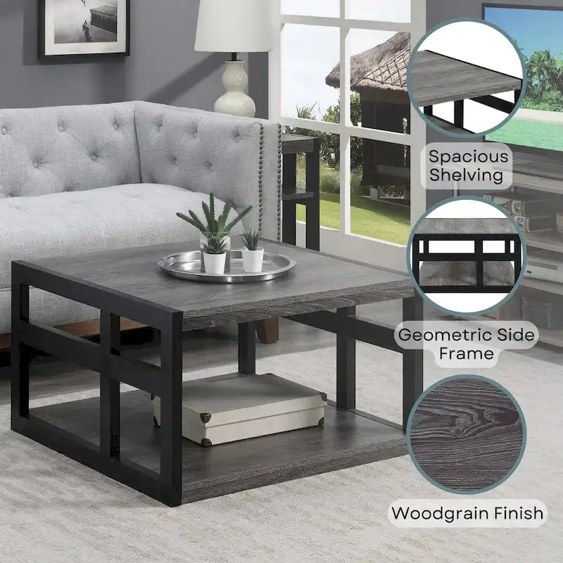 Table basse carrée Monterey de Convenience Concepts avec étagère