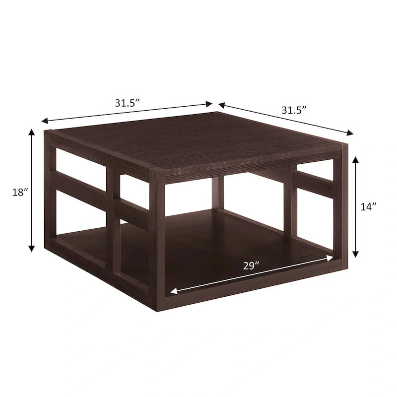 Table basse carrée Monterey de Convenience Concepts avec étagère