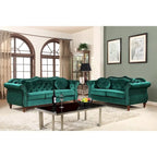 Ensemble de canapés Chesterfield cloués du milieu du siècle Mantel