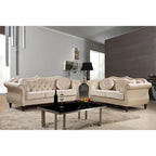 Ensemble de canapés Chesterfield cloués du milieu du siècle Mantel
