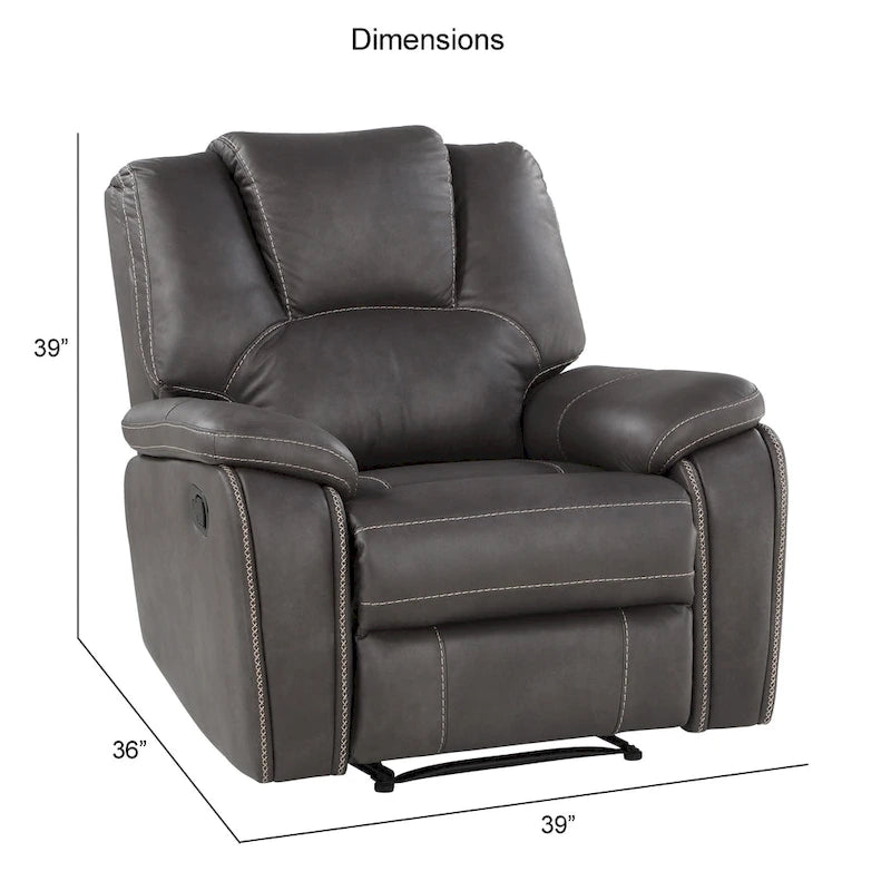 Fauteuil inclinable manuel en similicuir Kameryn