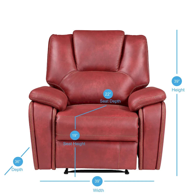 Fauteuil inclinable manuel en similicuir Kameryn