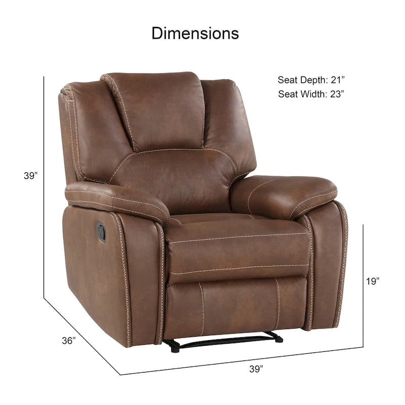 Fauteuil inclinable manuel en similicuir Kameryn