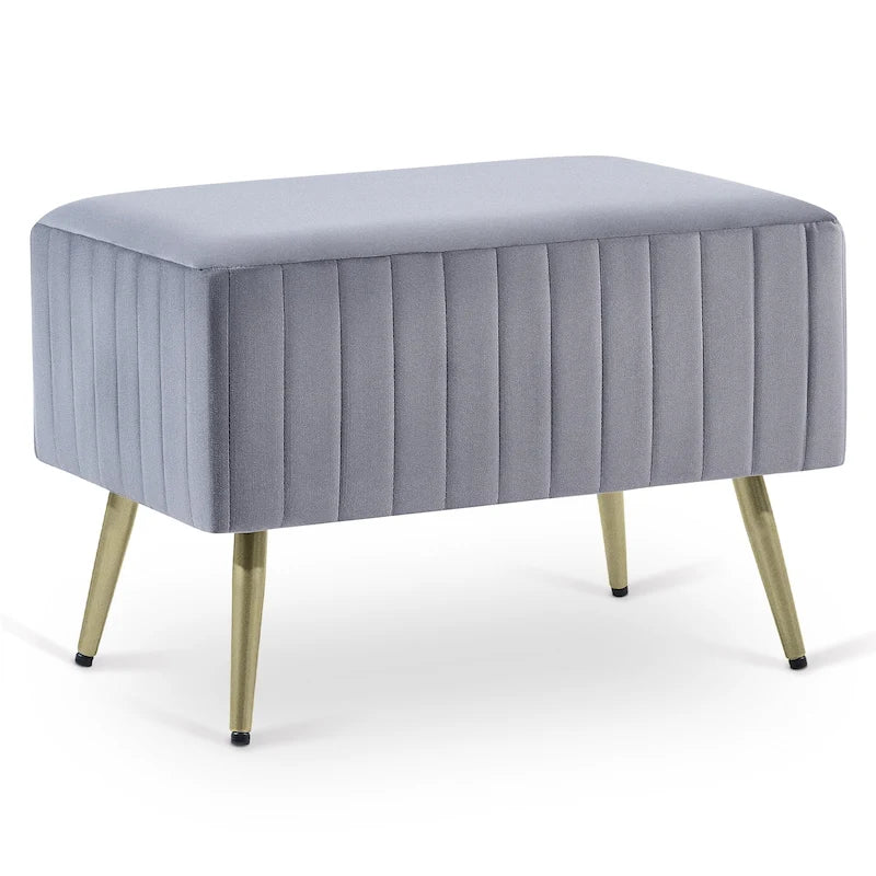 Banc d'entrée moderne rembourré avec assise en velours rembourrée de 24 po