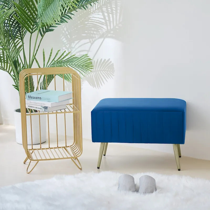 Banc d'entrée moderne rembourré avec assise en velours rembourrée de 24 po