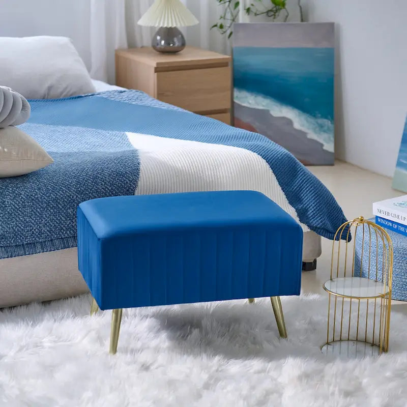 Banc d'entrée moderne rembourré avec assise en velours rembourrée de 24 po