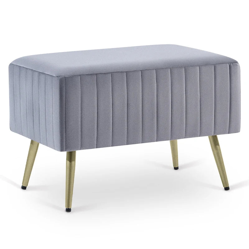 Banc d'entrée moderne rembourré avec assise en velours rembourrée de 24 po