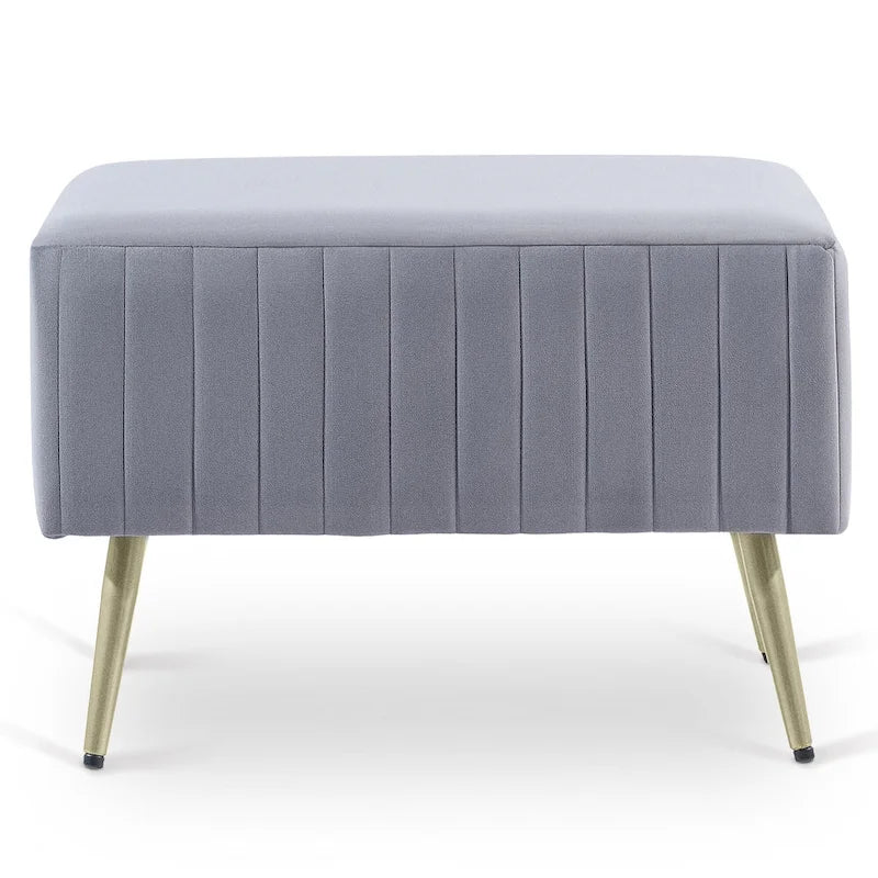 Banc d'entrée moderne rembourré avec assise en velours rembourrée de 24 po
