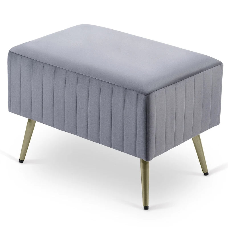 Banc d'entrée moderne rembourré avec assise en velours rembourrée de 24 po