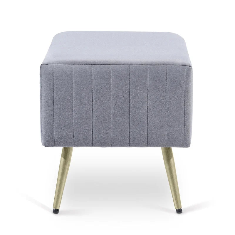 Banc d'entrée moderne rembourré avec assise en velours rembourrée de 24 po