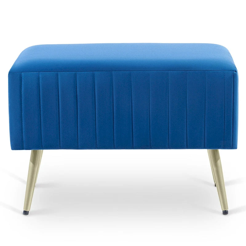 Banc d'entrée moderne rembourré avec assise en velours rembourrée de 24 po