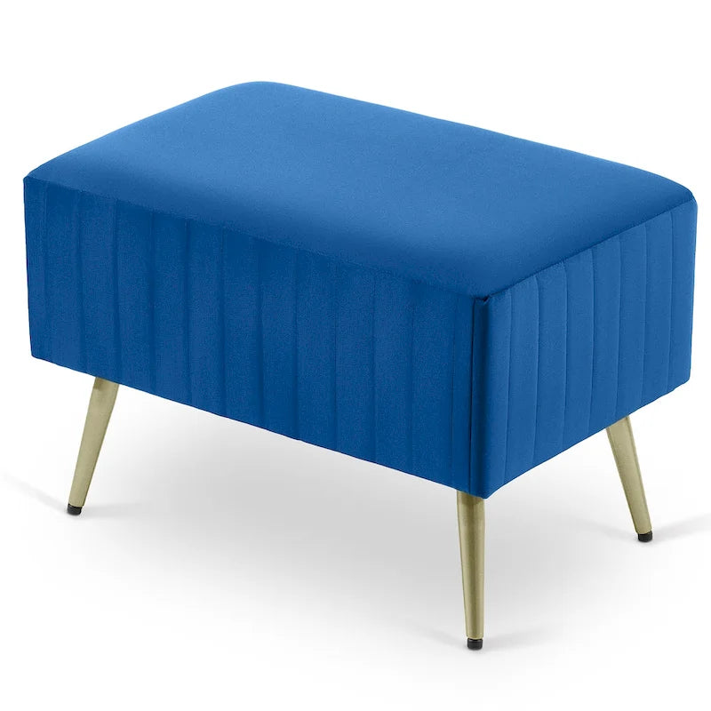Banc d'entrée moderne rembourré avec assise en velours rembourrée de 24 po