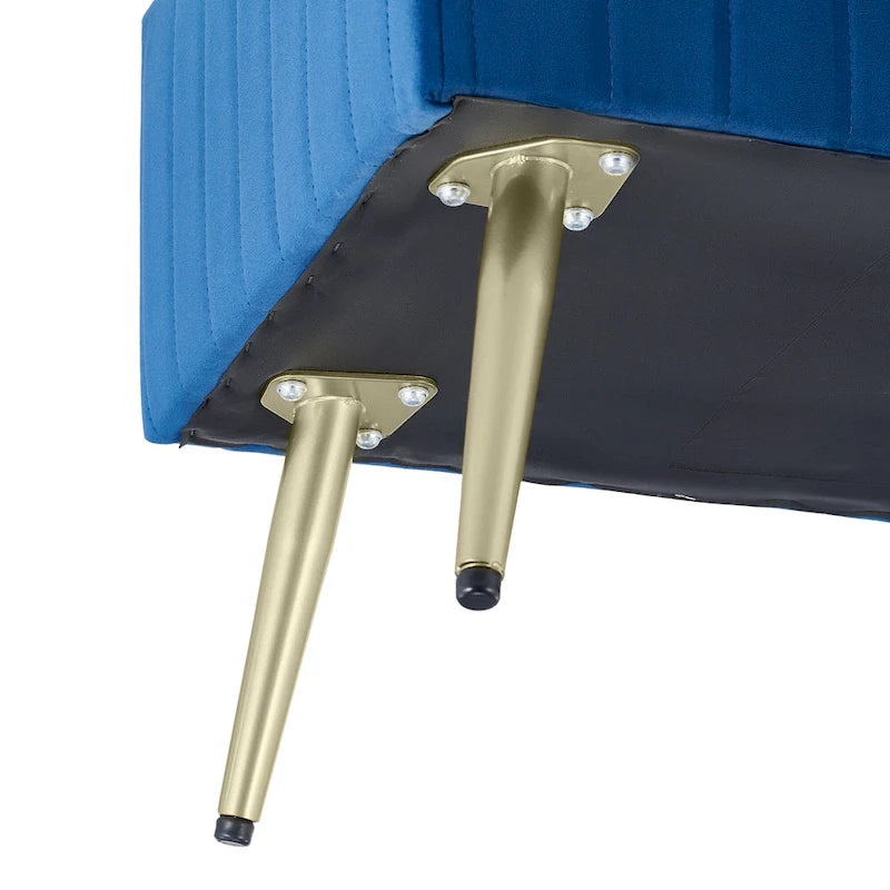 Banc d'entrée moderne rembourré avec assise en velours rembourrée de 24 po