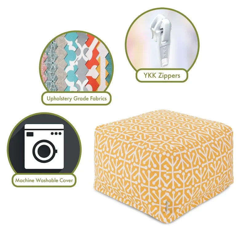 Pouf Ottoman Aruba Majestueux articles ménagers intérieur extérieur 27 po L x 27 po L x 17 po H