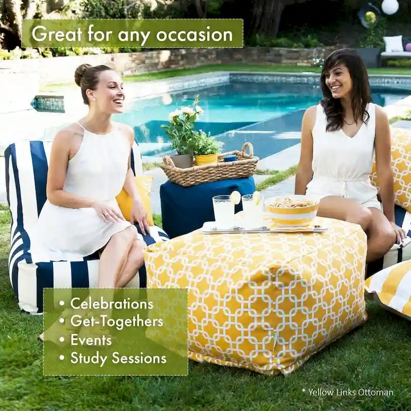 Pouf Ottoman Aruba Majestueux articles ménagers intérieur extérieur 27 po L x 27 po L x 17 po H