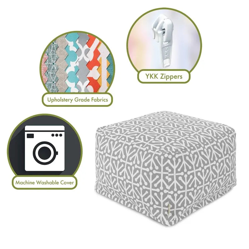 Pouf Ottoman Aruba Majestueux articles ménagers intérieur extérieur 27 po L x 27 po L x 17 po H