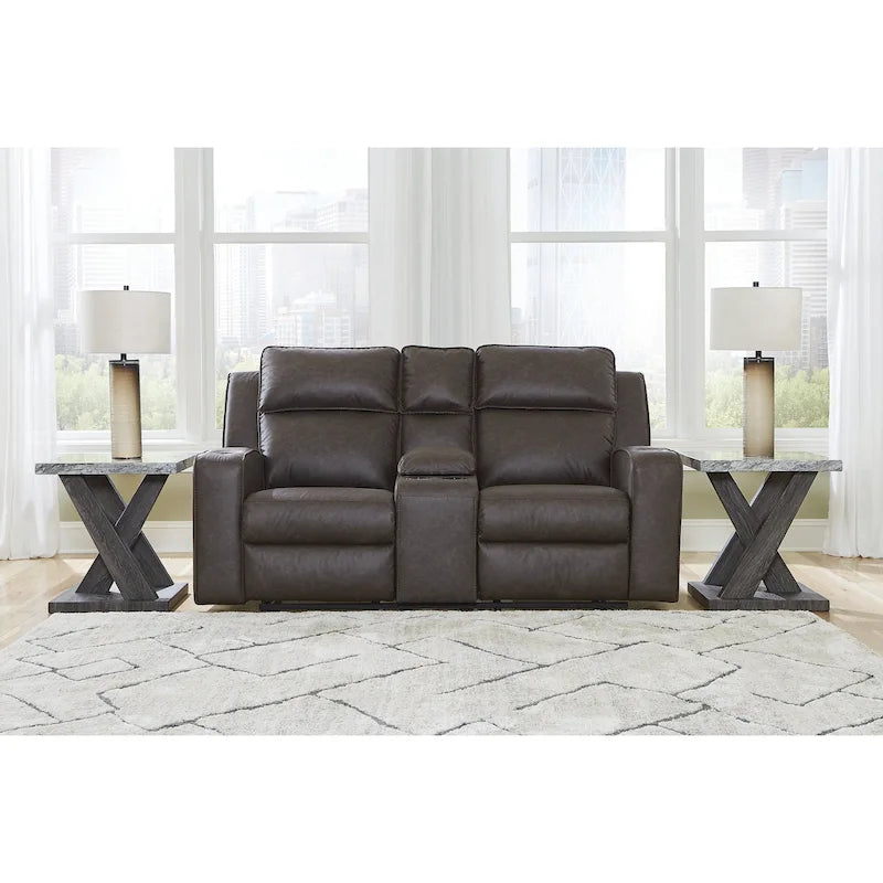 Canapé deux places inclinable Lavenhorne avec console – 77L x 42P x 43H
