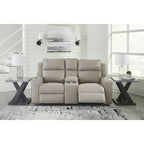 Canapé deux places inclinable Lavenhorne avec console – 77L x 42P x 43H