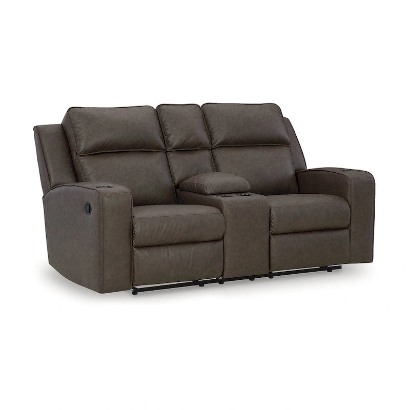 Canapé deux places inclinable Lavenhorne avec console – 77L x 42P x 43H