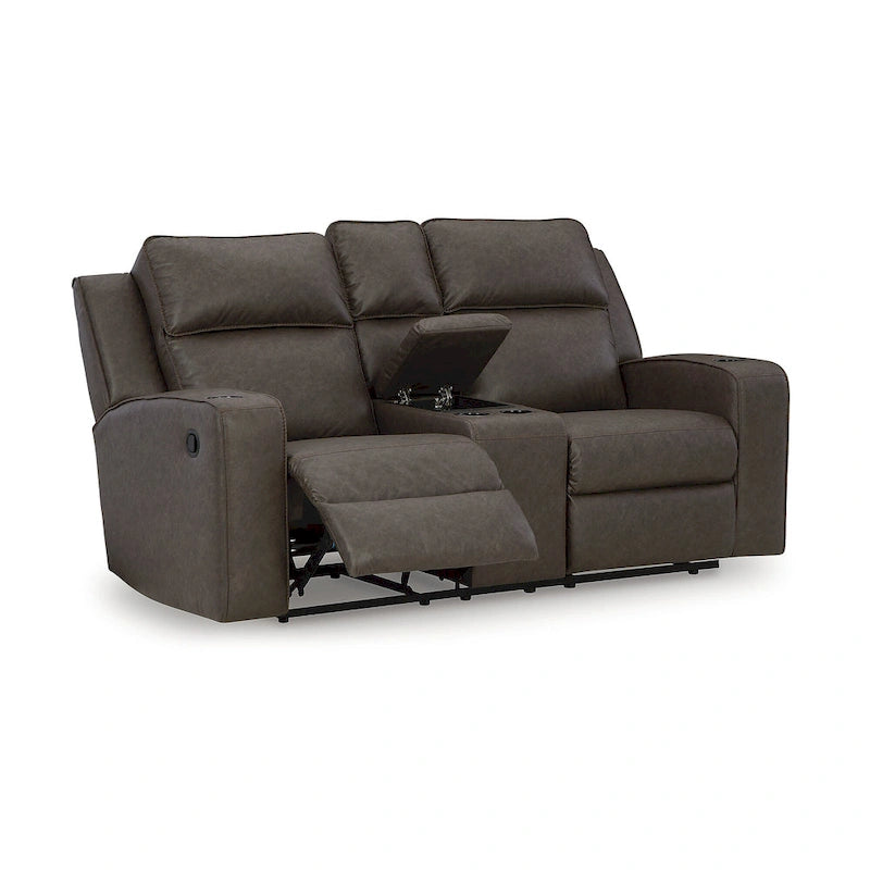 Canapé deux places inclinable Lavenhorne avec console – 77L x 42P x 43H