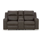 Canapé deux places inclinable Lavenhorne avec console – 77L x 42P x 43H
