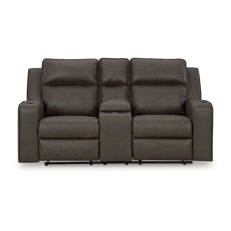 Canapé deux places inclinable Lavenhorne avec console – 77L x 42P x 43H