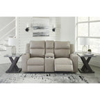 Canapé deux places inclinable Lavenhorne avec console – 77L x 42P x 43H