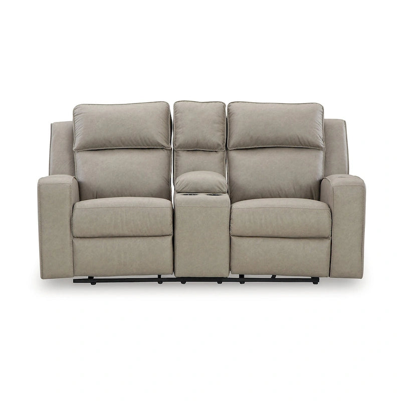 Canapé deux places inclinable Lavenhorne avec console – 77L x 42P x 43H