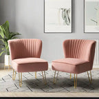 Lot de 2 chaises d'appoint rembourrées Barto avec dossier capitonné par