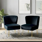 Lot de 2 chaises d'appoint rembourrées Barto avec dossier capitonné par