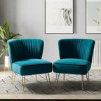 Lot de 2 chaises d'appoint rembourrées Barto avec dossier capitonné par