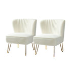 Lot de 2 chaises d'appoint rembourrées Barto avec dossier capitonné par