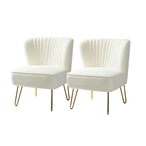 Lot de 2 chaises d'appoint rembourrées Barto avec dossier capitonné par