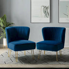 Lot de 2 chaises d'appoint rembourrées Barto avec dossier capitonné par