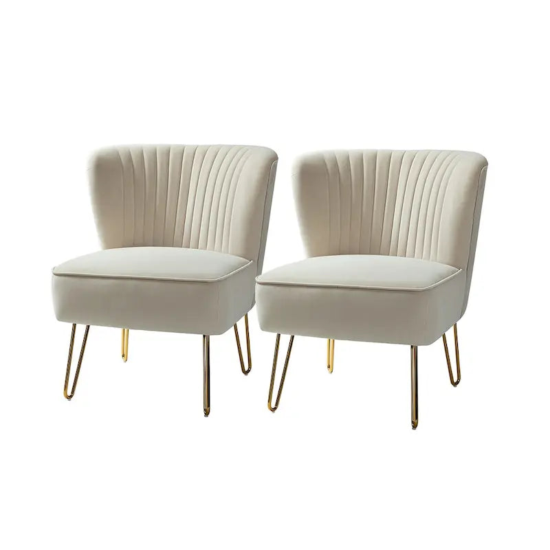 Lot de 2 chaises d'appoint rembourrées Barto avec dossier capitonné par