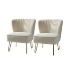 Lot de 2 chaises d'appoint rembourrées Barto avec dossier capitonné par