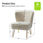Lot de 2 chaises d'appoint rembourrées Barto avec dossier capitonné par