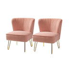 Lot de 2 chaises d'appoint rembourrées Barto avec dossier capitonné par
