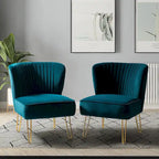 Lot de 2 chaises d'appoint rembourrées Barto avec dossier capitonné par