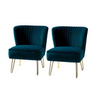 Lot de 2 chaises d'appoint rembourrées Barto avec dossier capitonné par