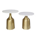 Tables trompettes Sergilis en acacia et aluminium A&B Home - Lot de 2