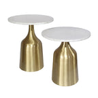 Tables trompettes Sergilis en acacia et aluminium A&B Home - Lot de 2