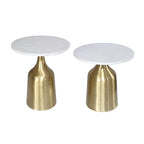Tables trompettes Sergilis en acacia et aluminium A&B Home - Lot de 2