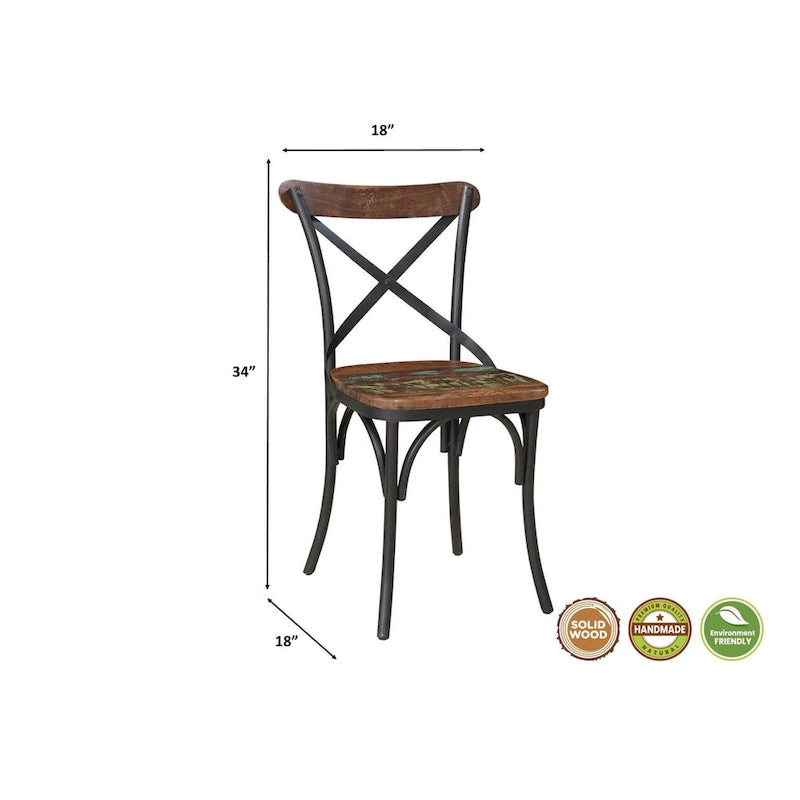 Chaises de salle à manger à dossier croisé (lot de 2)