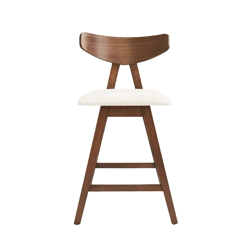 Tabourets de comptoir Stocker en tissu et hévéa (ensemble de 2) par Christopher Knight Home