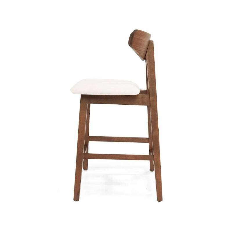 Tabourets de comptoir Stocker en tissu et hévéa (ensemble de 2) par Christopher Knight Home