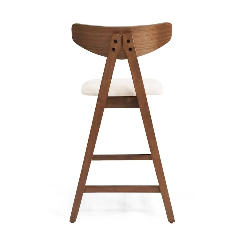 Tabourets de comptoir Stocker en tissu et hévéa (ensemble de 2) par Christopher Knight Home